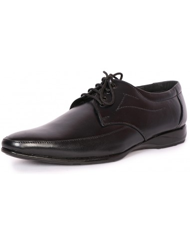 SHUMAEL Men's Black Leather Formal...