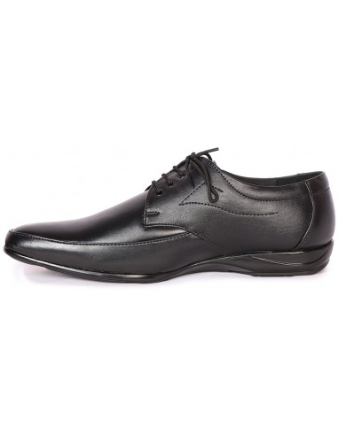 SHUMAEL Men's Black Leather Formal Lace Up