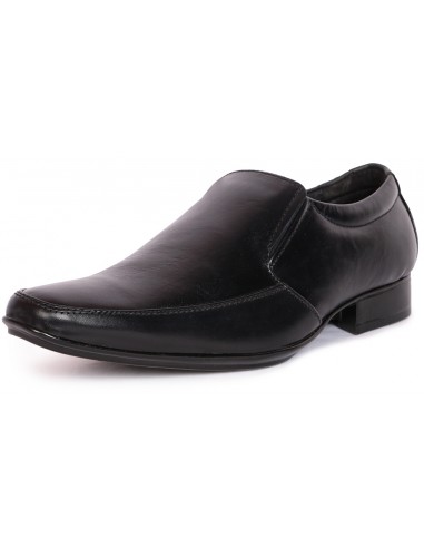 SHUMAEL Men's Black Leather Formal...
